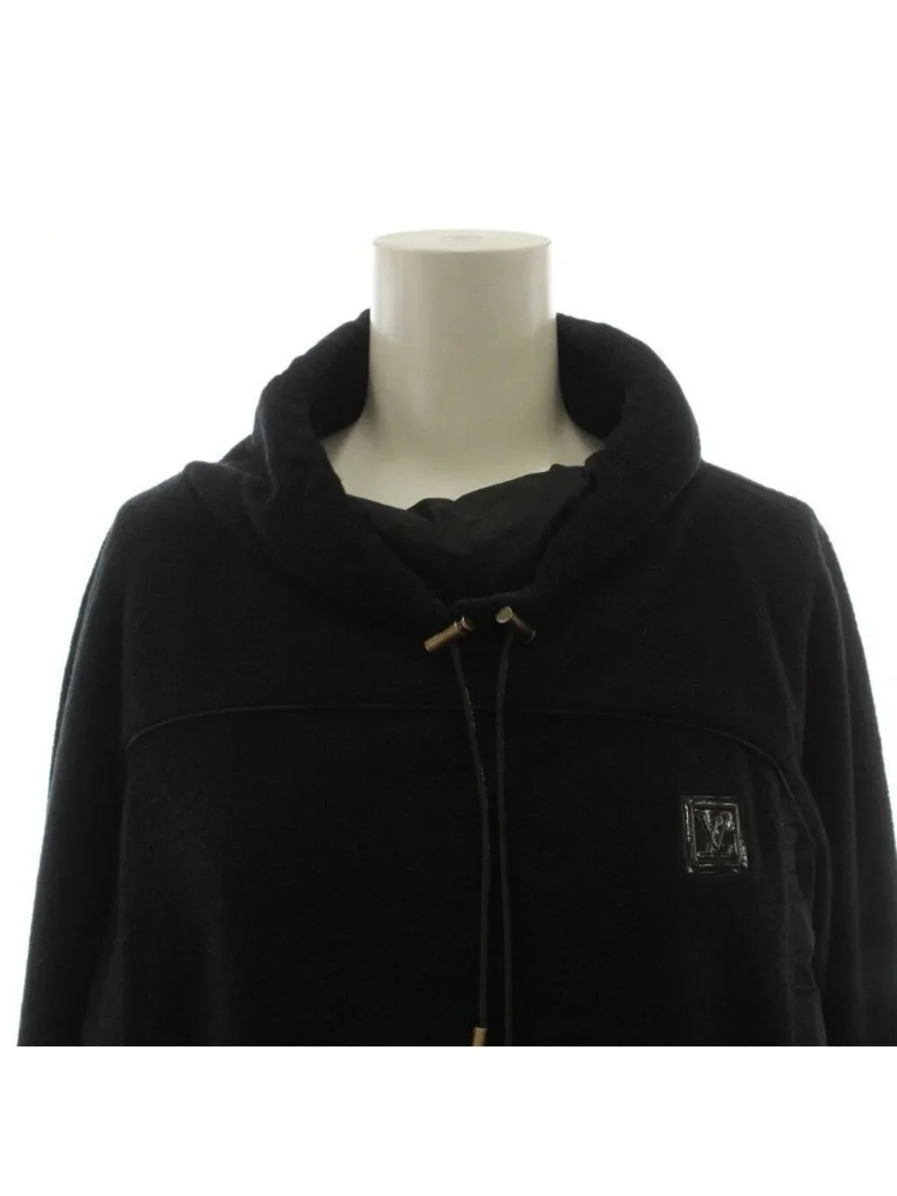 Louis Vuitton Sweatshirt Fleece Paneled High Neck Cashmere Blend Black M